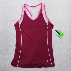 Prince Tennis Match Fashion Racerback Tank Womens XS Beet Red Wicking WPT31307